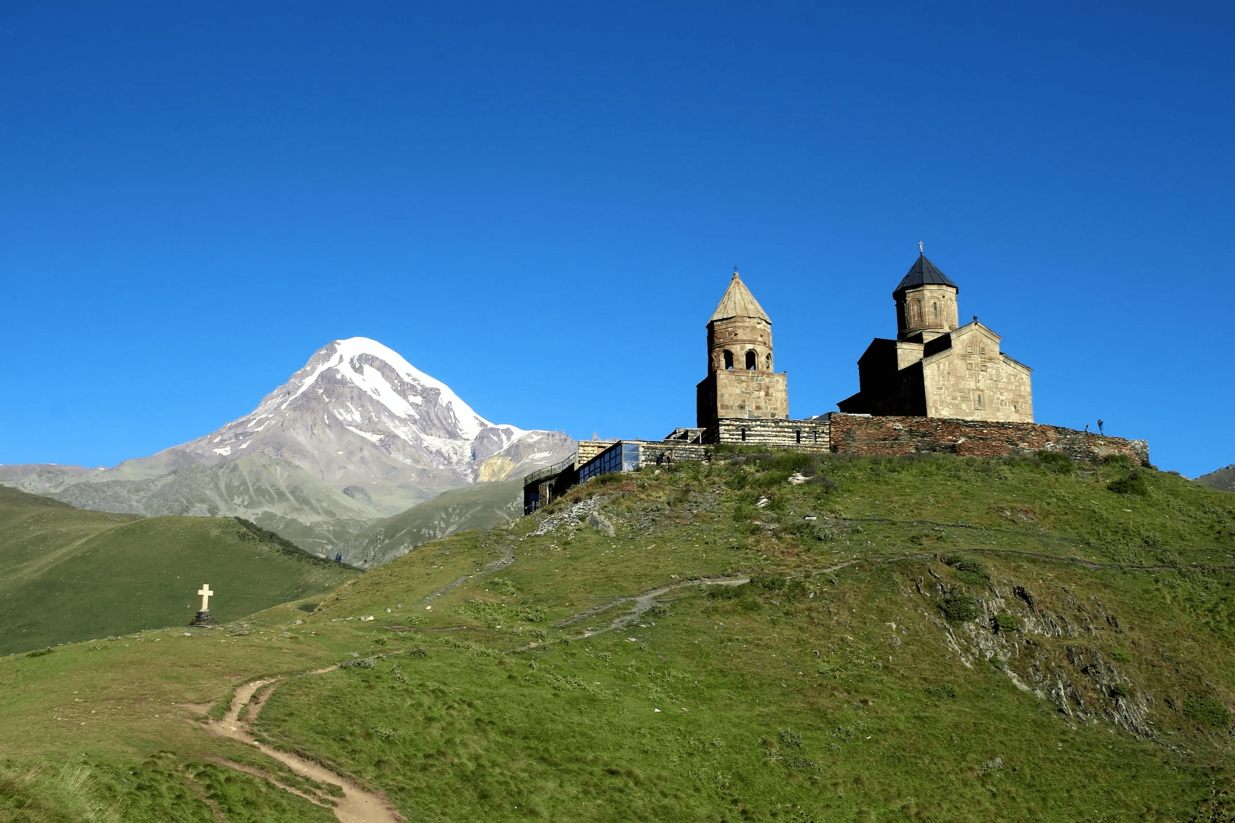 Gergeti Trinity Church under Mount Kazbek, 2,170 m
